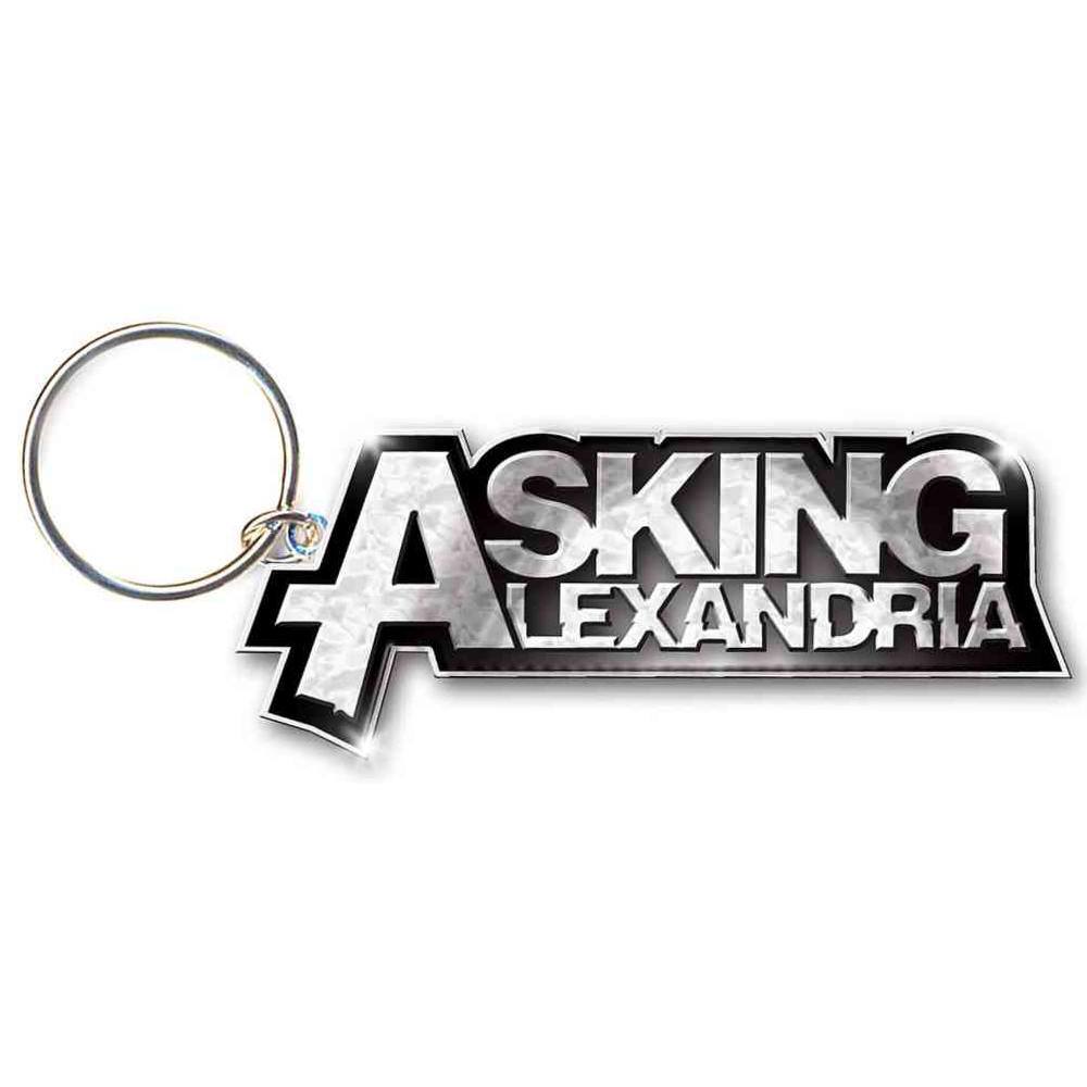 Asking Alexandria Keychain Logo Silver Coloured Black Attitude Europ