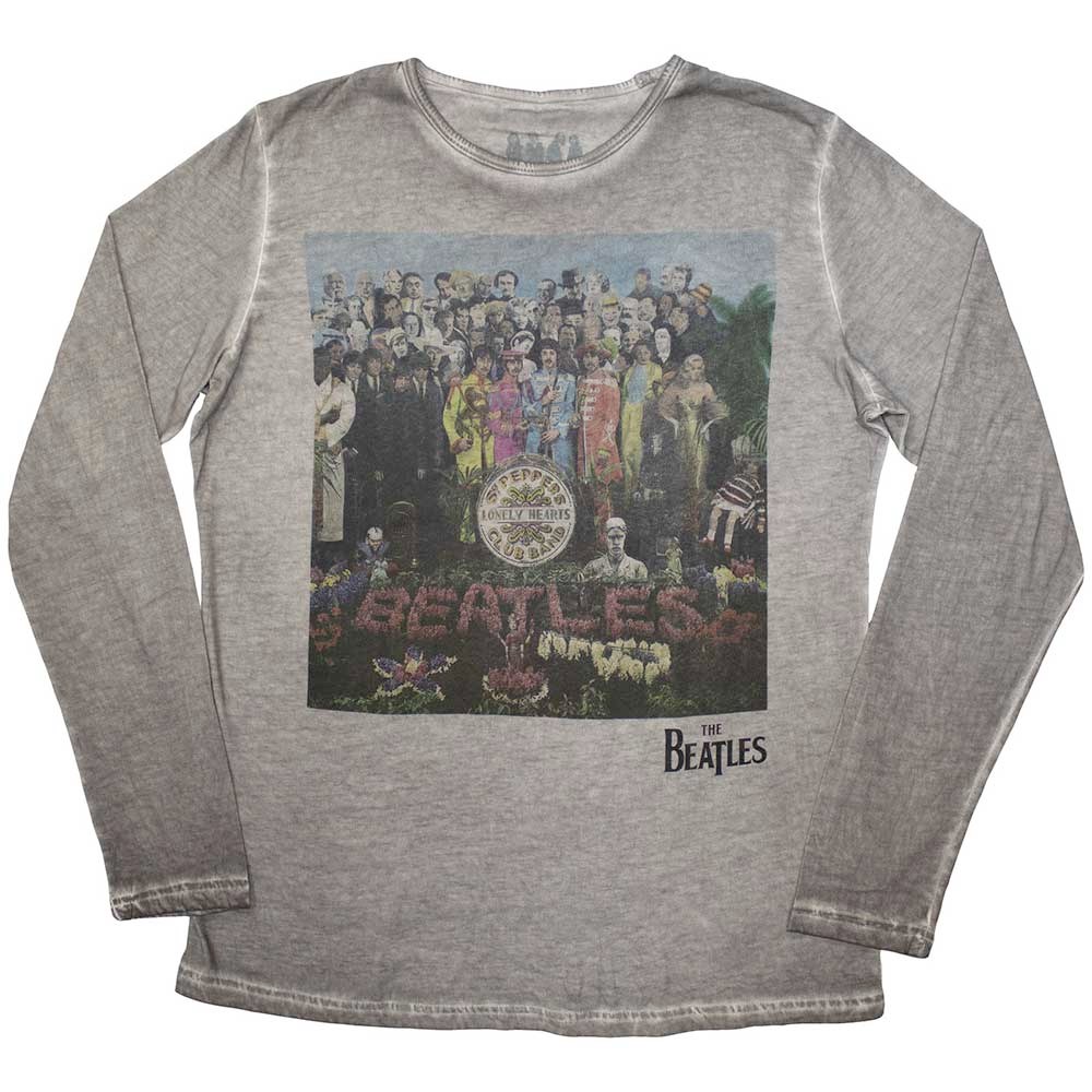 The Beatles Sgt Pepper Stone Wash Longsleeve shirt Grey Attitude
