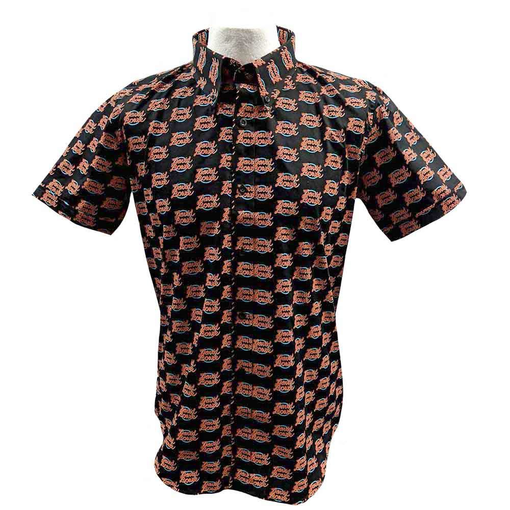 David Bowie Logo Pattern Shirt Black Attitude Europe