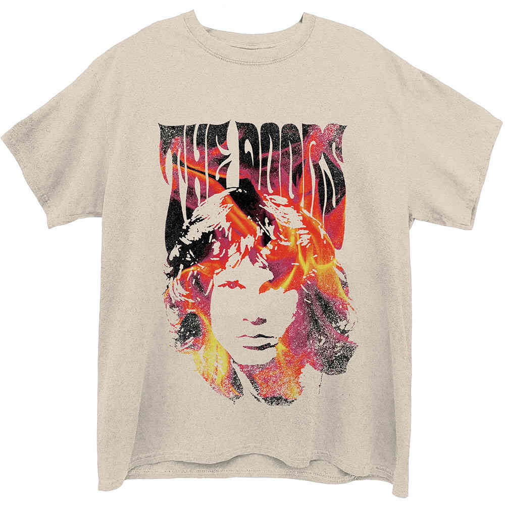 The Doors Mens Tshirt Jim Face Fire 