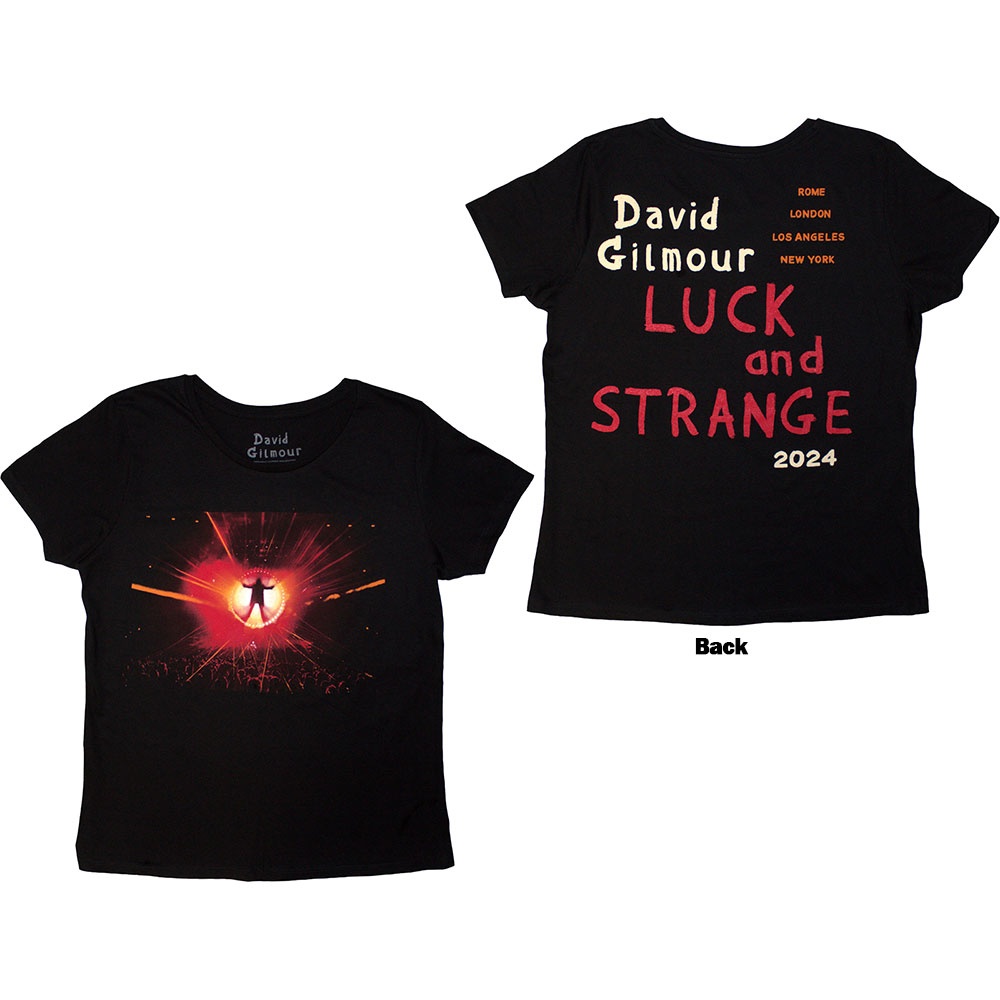David Gilmour Luck Strange Stage Shot Ladies T-shirt Black Att