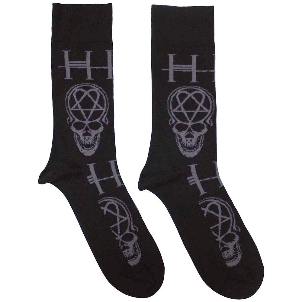 Rock Off HIM Heartagram Skull Logo Socken – Offiziell Lizenziert, Schwarz, One Size (UK 7-11)