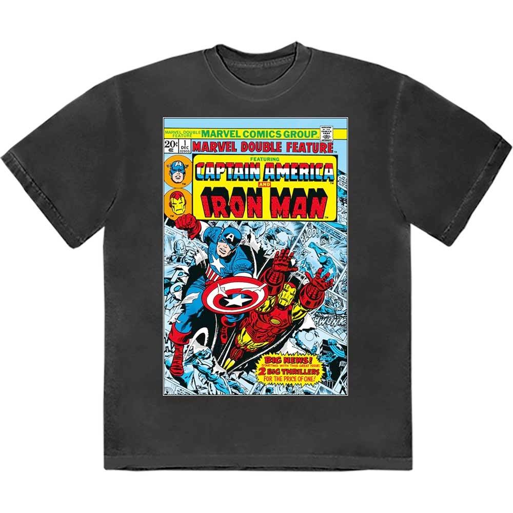 Marvel Captain America Captain America Iron Man Comic Cover Mens T