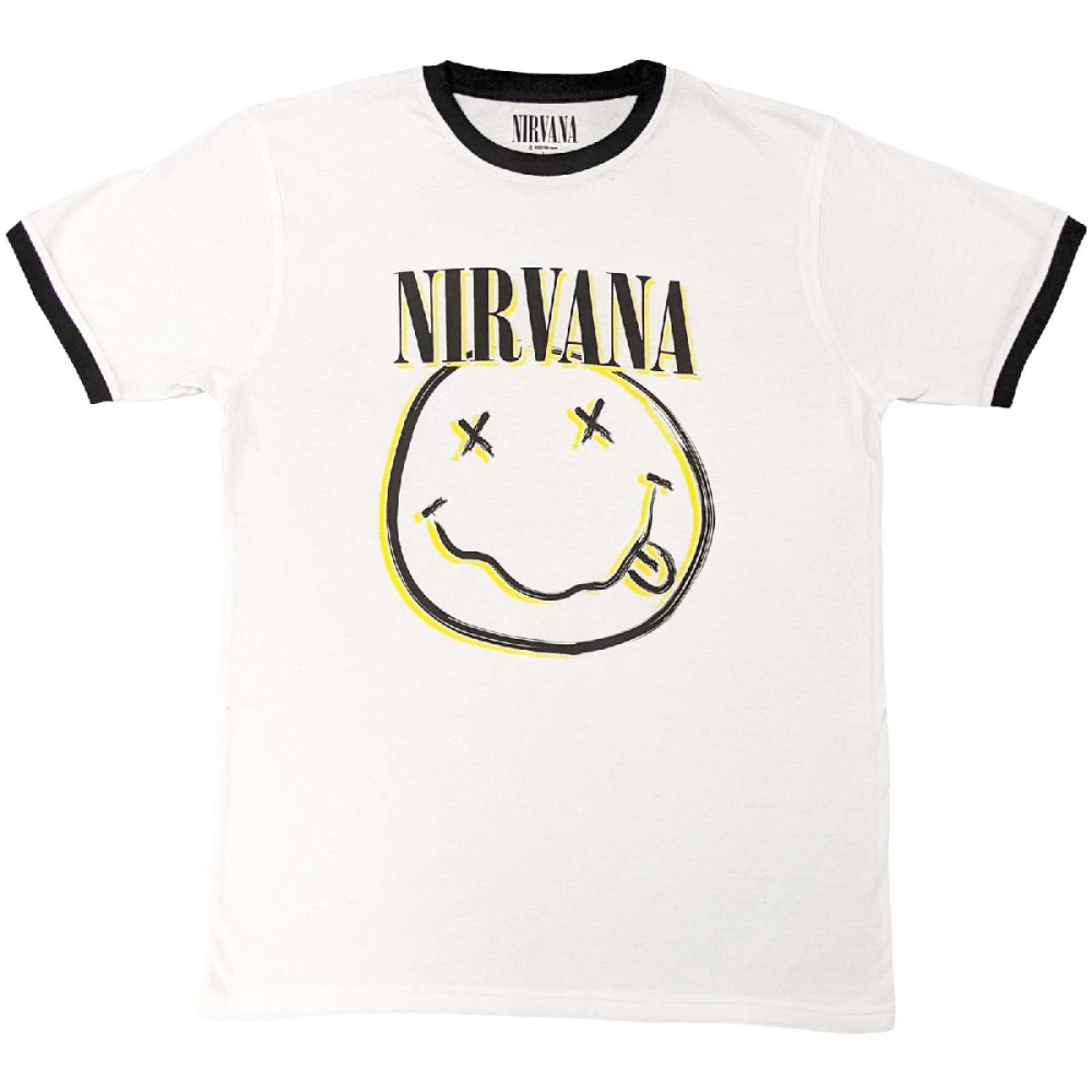 Sweat-Shirt Nirvana Jaune Grunge Face - Produit Officiel Licence Rock Off