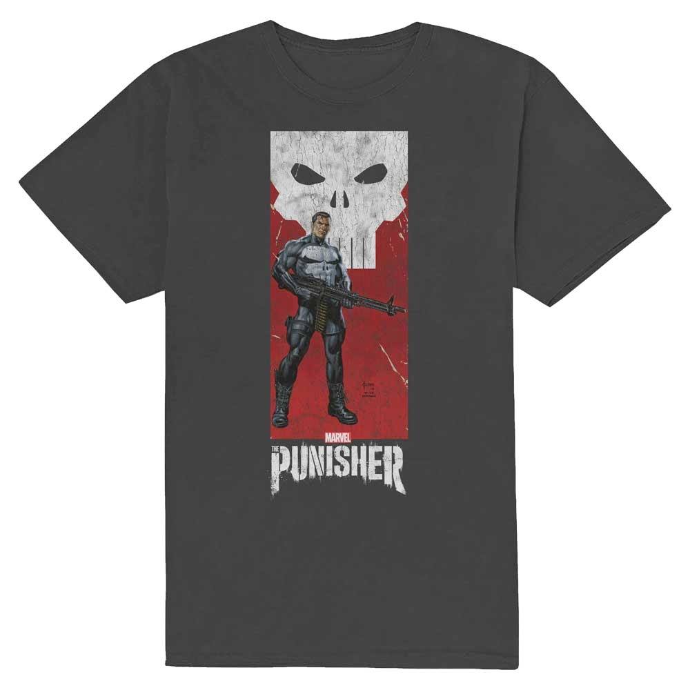 Marvel,The Punisher Holding Gun Mens Tshirt Black Attitude Europ