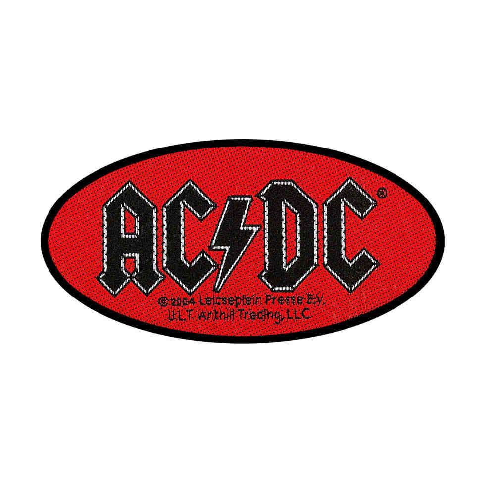 Ac Dc Patch Oval Logo Black Red Attitude Europe