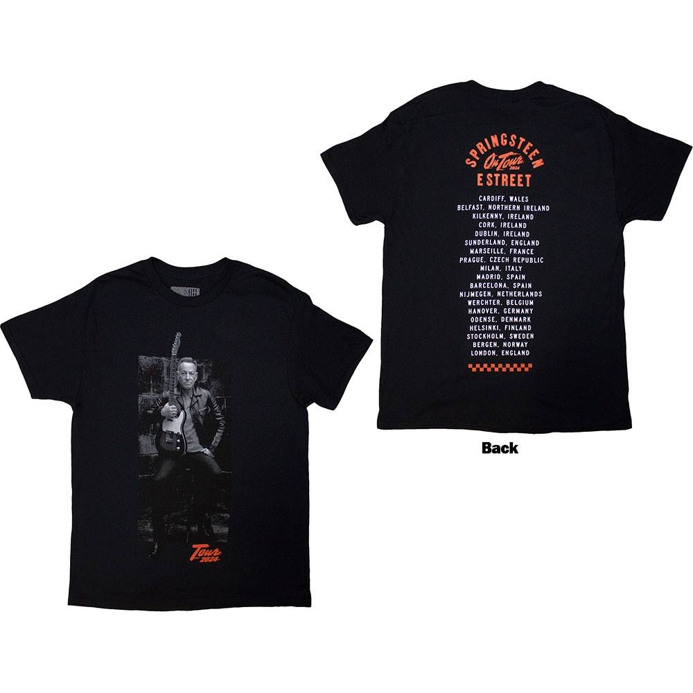 Springsteen Merch Bruce Springsteen - Tour '24 Wheel Mens Tshirt - Black | Attitude Euro