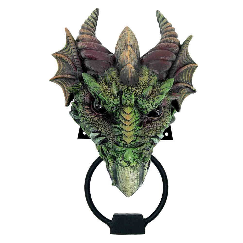 Nemesis Now Kryst Green Dragon Head Door Knocker Green Fantasy