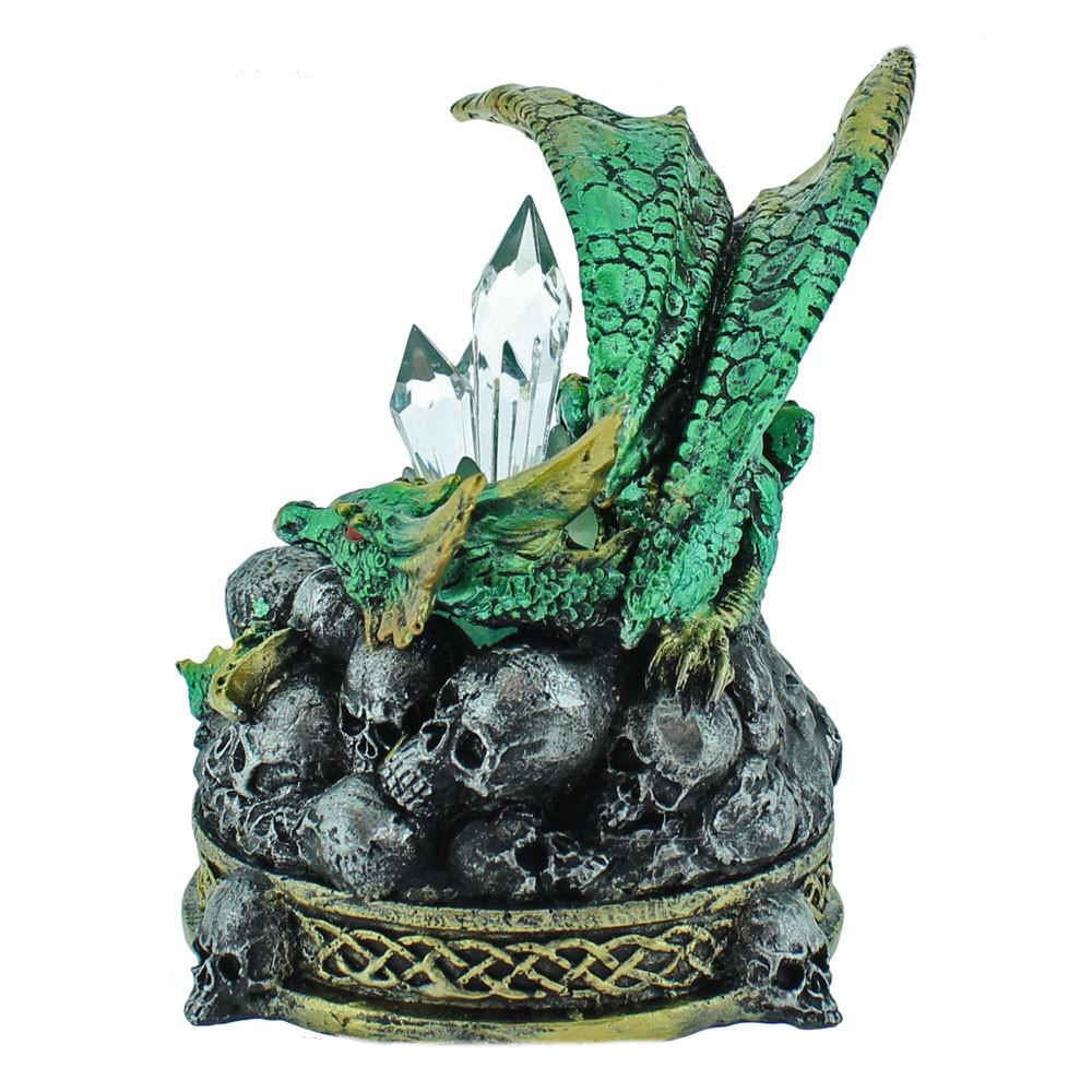 Nemesis Now Crystal Crypt - Grüne Drachen Schmuckschatulle Aus Harz, 14 Cm, Handbemalt