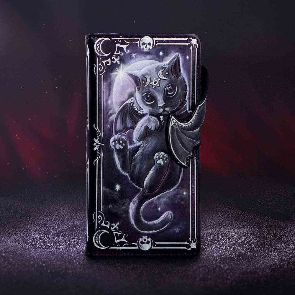 Sac à Main Nemesis Now Feline Constellation – Portefeuille Gothique Chat & Astrologie – Cuir Synthétique – 18,5 Cm