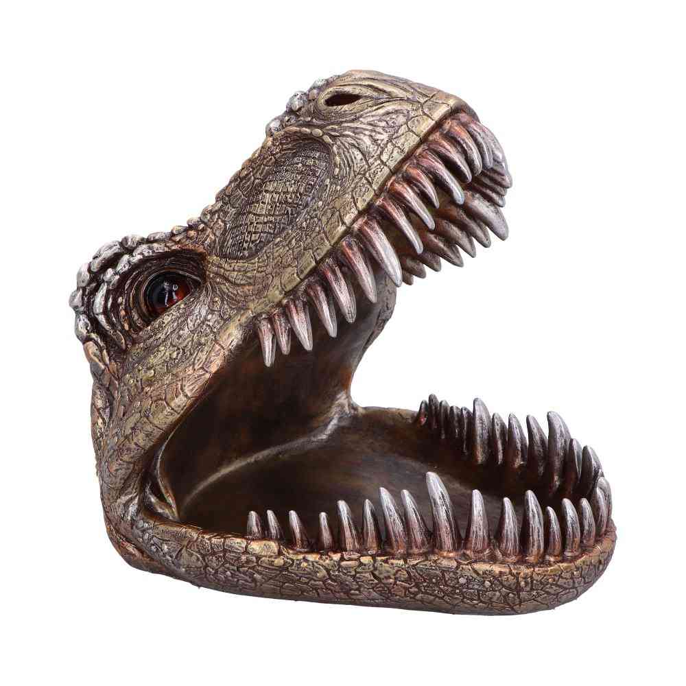 Cabeza De Triceratops Decorativa Para Pared - Réplica En Resina Pintada A Mano, 23 Cm, Ideal Para Decoración Dinosaurios O Regalo