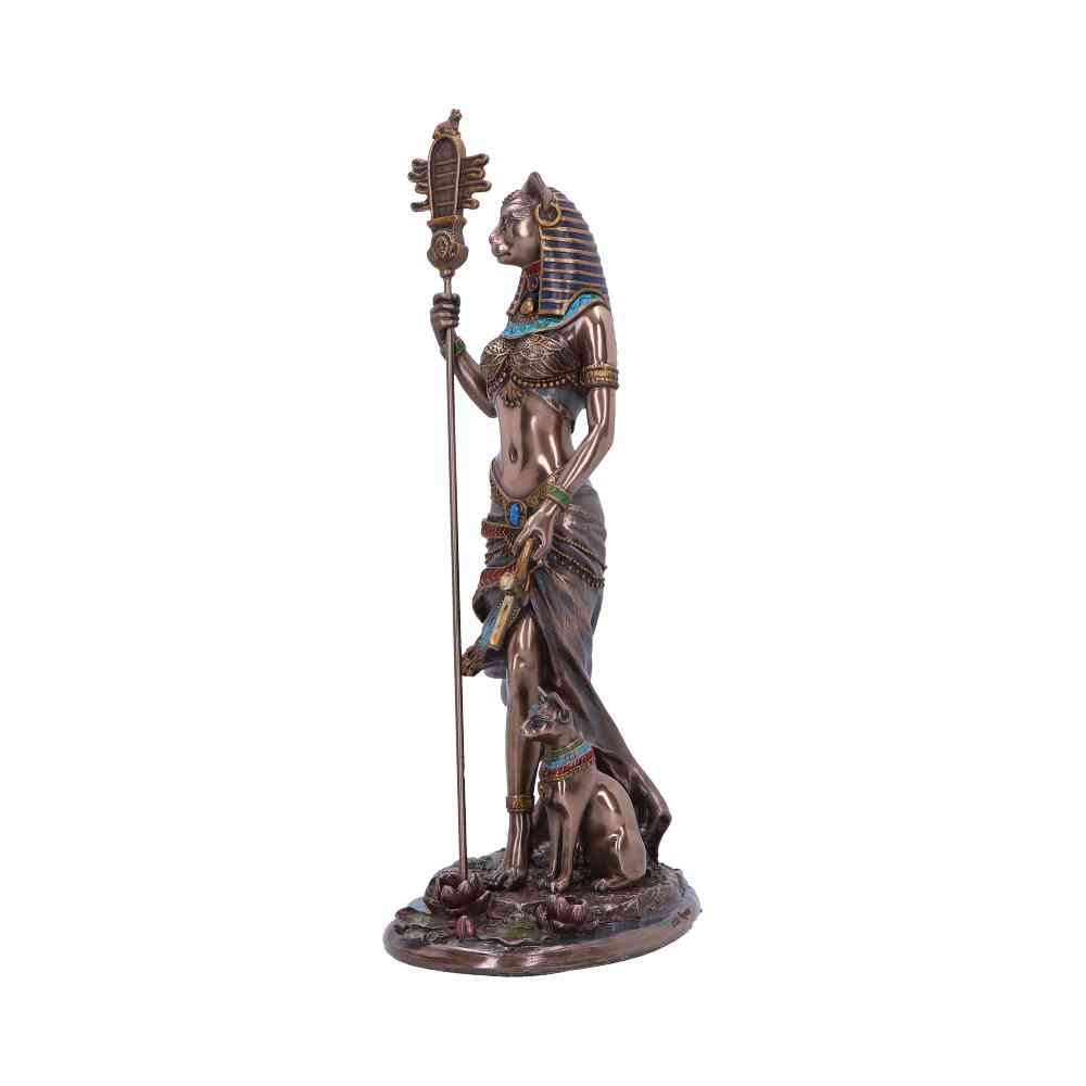 Figurine Décorative Crâne De Chat Bastet - Résine Peinte à La Main Style Gothique
