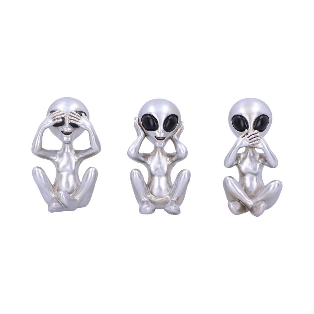 Nemesis Now Three Wise Martians - Figurines Extraterrestres Vertes 16 Cm