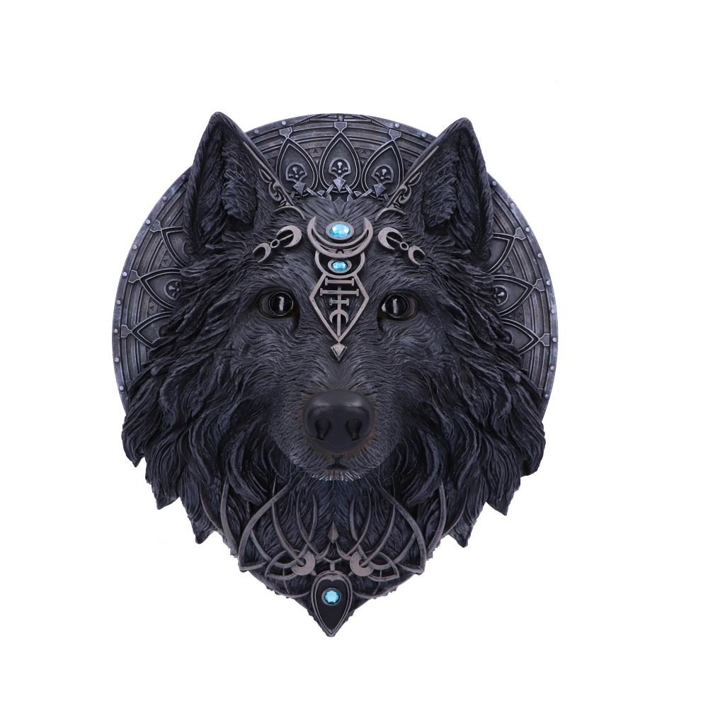 Battente Per Porta Nemesis Now Wolf Moon - In Resina Nera, 20.5 Cm, Con Occhi Brillanti - Foto 4