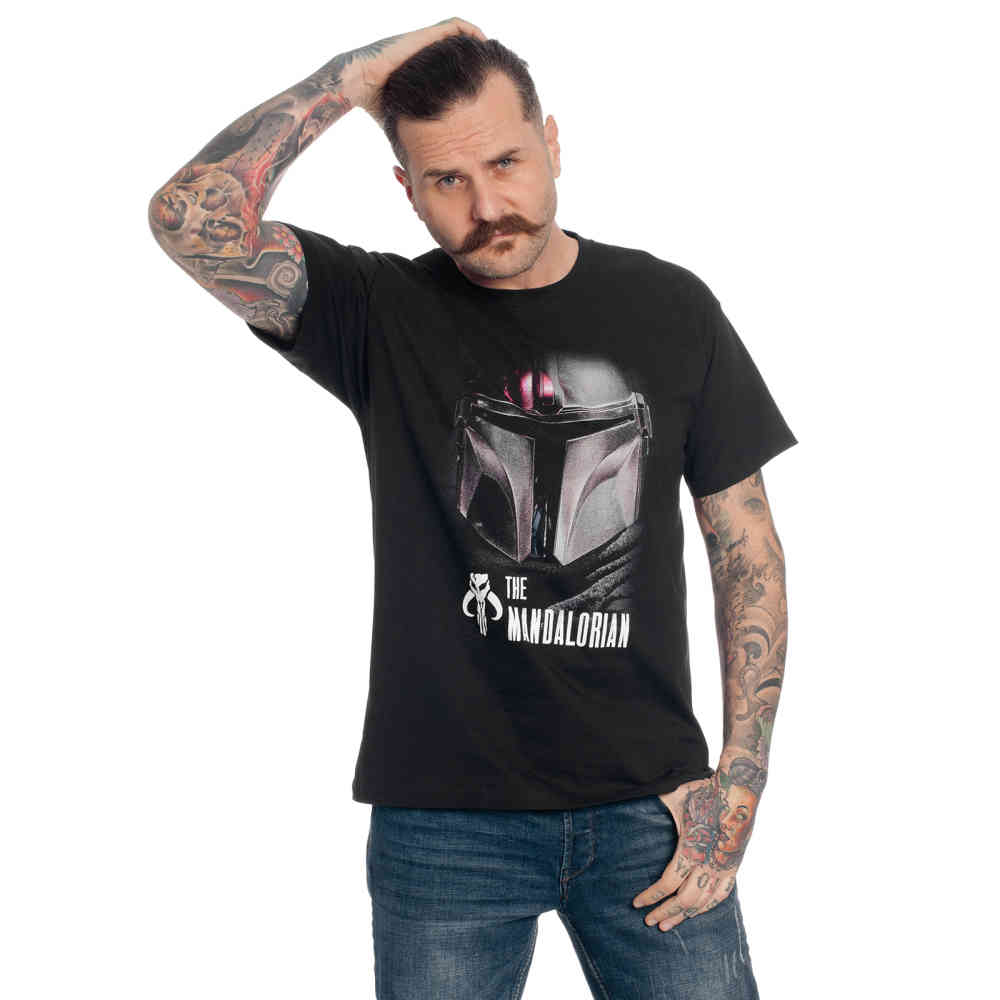 The Mandalorian Mens Tshirt Dark Warrior Black Attitude Europe