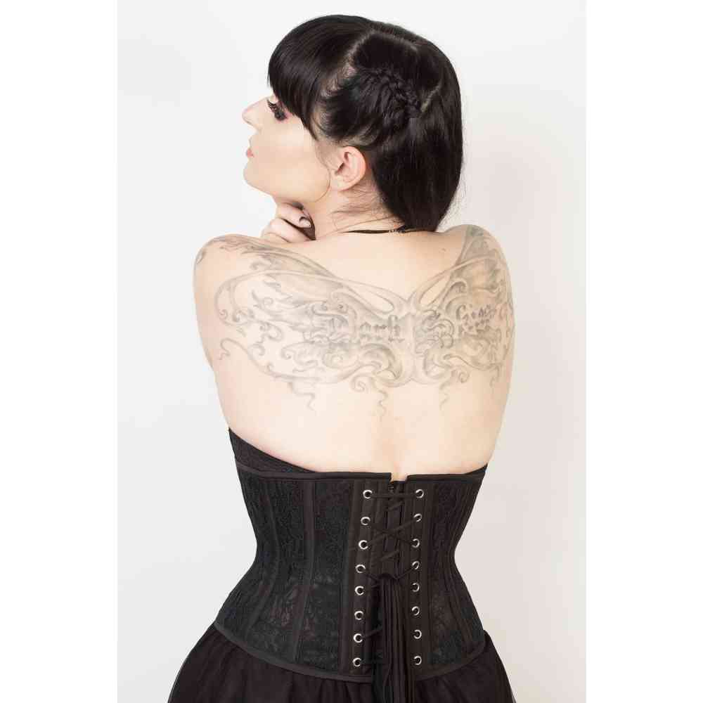 Underbust Black Mesh with Lace