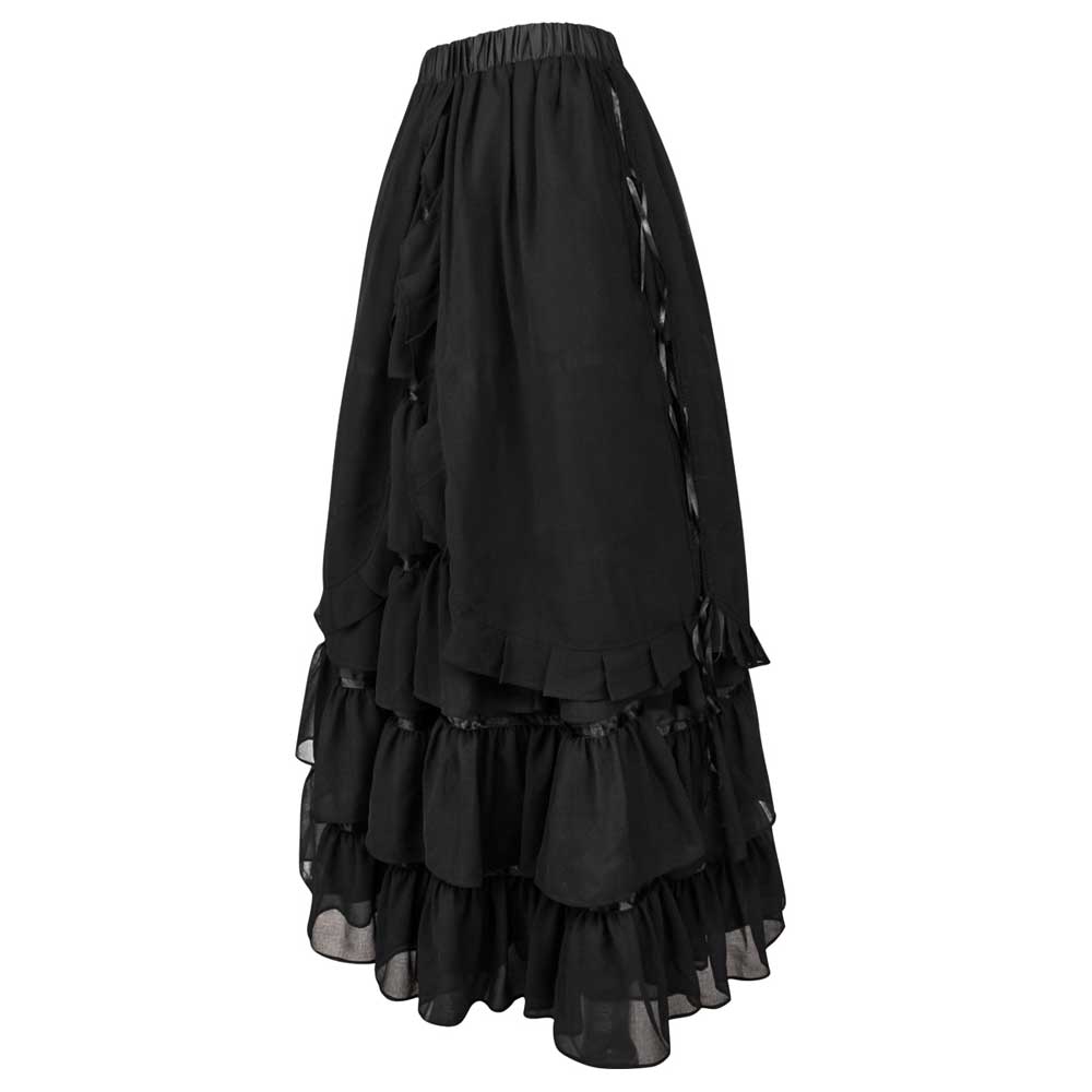 Mysterieus Canada Aardrijkskunde Attitude Corsets Attitude Corsets Rok Gothic skirt long Zwart | Attitud