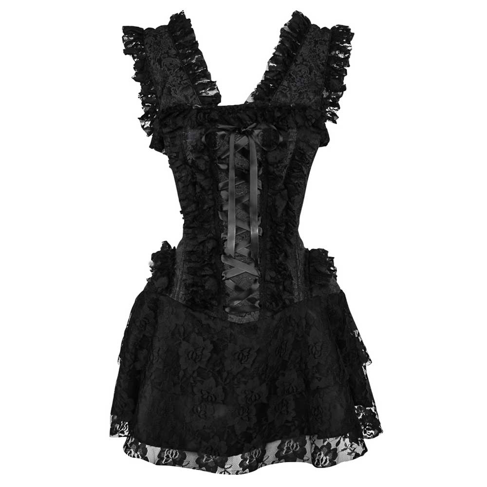 black corset dress short