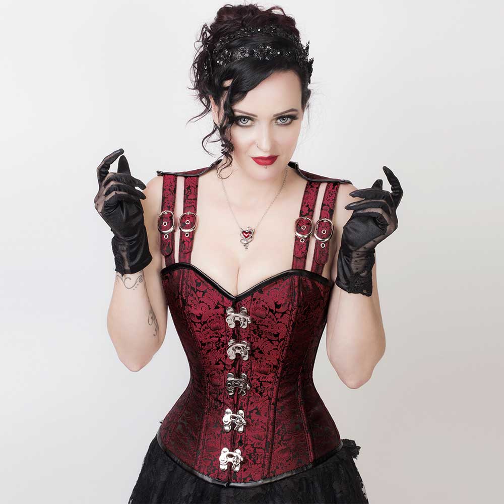LONG LACE UP CORSET GLOVES Costume Gothic Steam Punk Emo Burlesque BLACK//RED