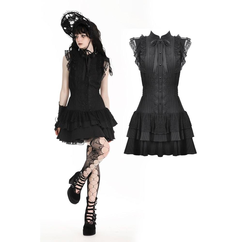 Dark in Love Dark in Love - Gothic frilly Short dress - Black | Attitud Dark in Love Dark in Love - Gothic frilly Short dress - Black | Attitud