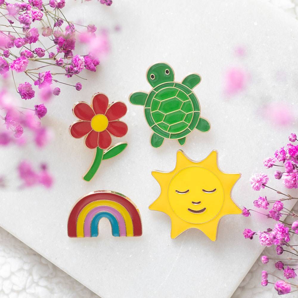 Something Different Something Different - Set of 2 Turtle and Flower Pi