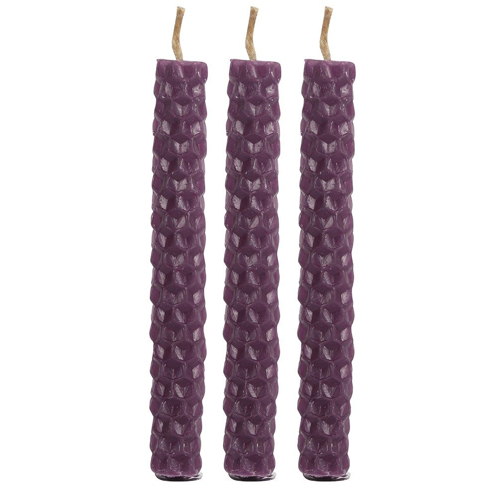 Pack Of 6 Purple Beeswax Spell Candles