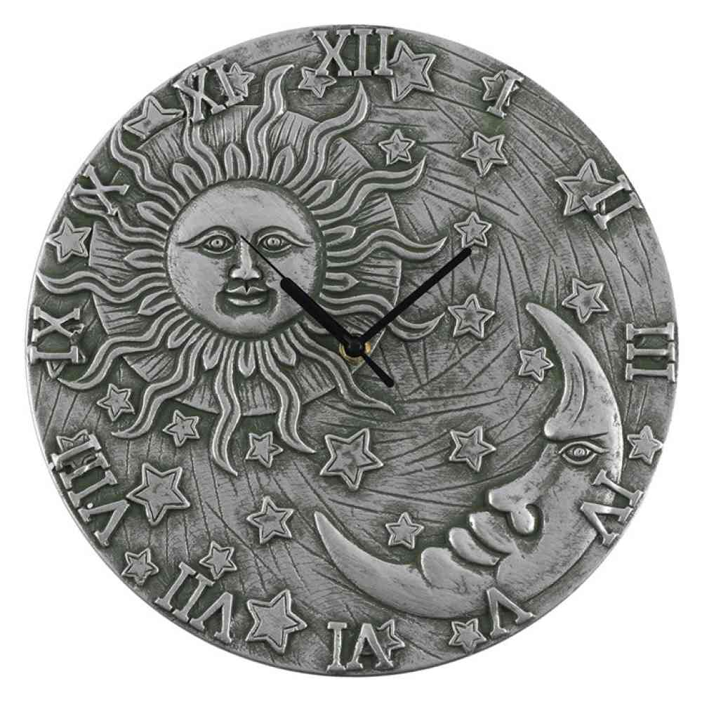 Attitude Holland Attitude Holland Klok Terracotta Sun Moon Zilverkleu