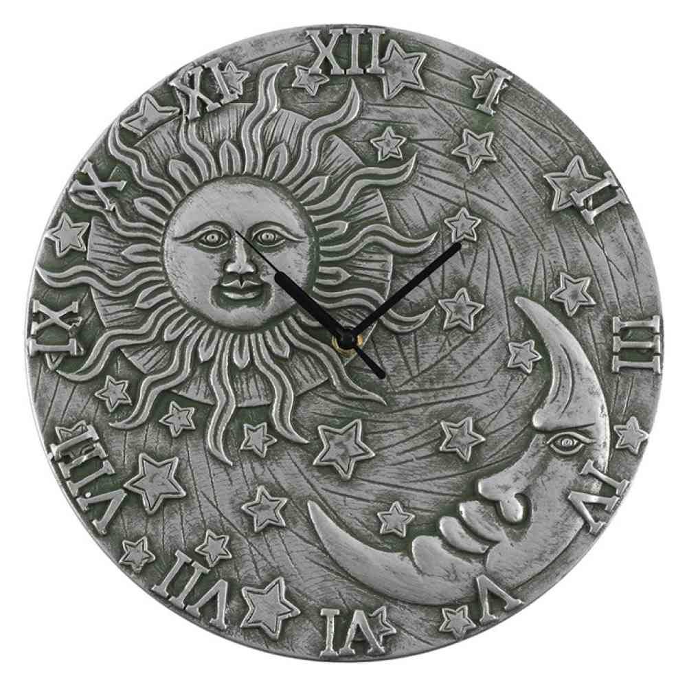 Attitude Holland Attitude Holland Klok Terracotta Sun Moon Zilverkleu Attitude Holland Attitude Holland Klok Terracotta Sun Moon Zilverkleu