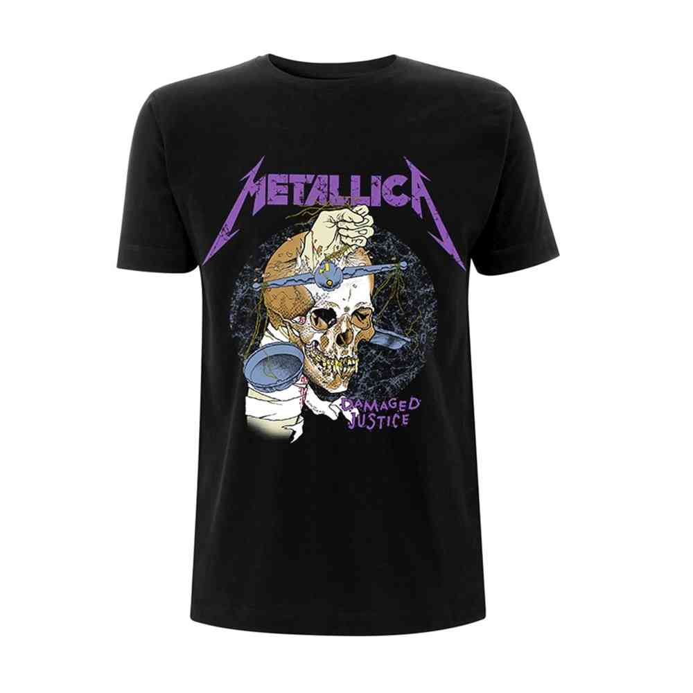 black and purple metallica shirt