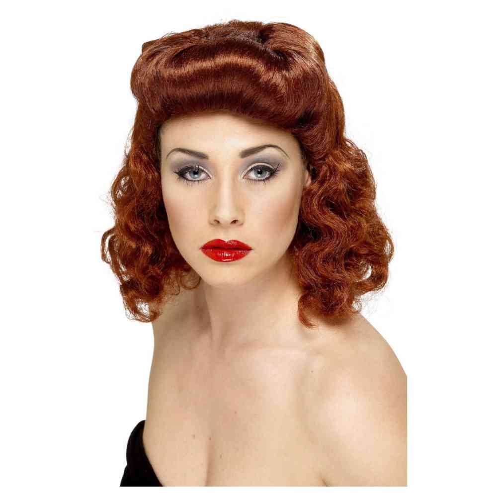 red 1940s wig