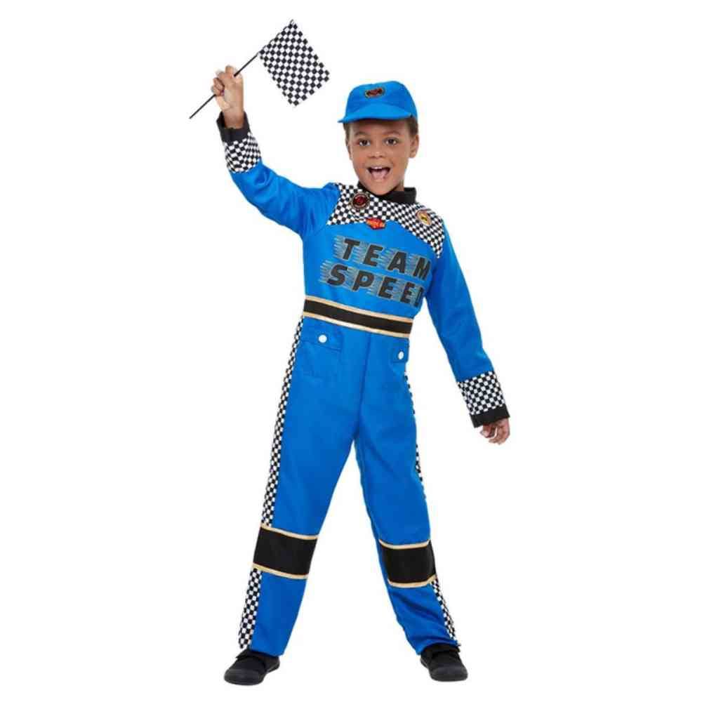 Hat Boys Racing Car Driver Fancy Dress Costume Racer Jumpsuit Toddler