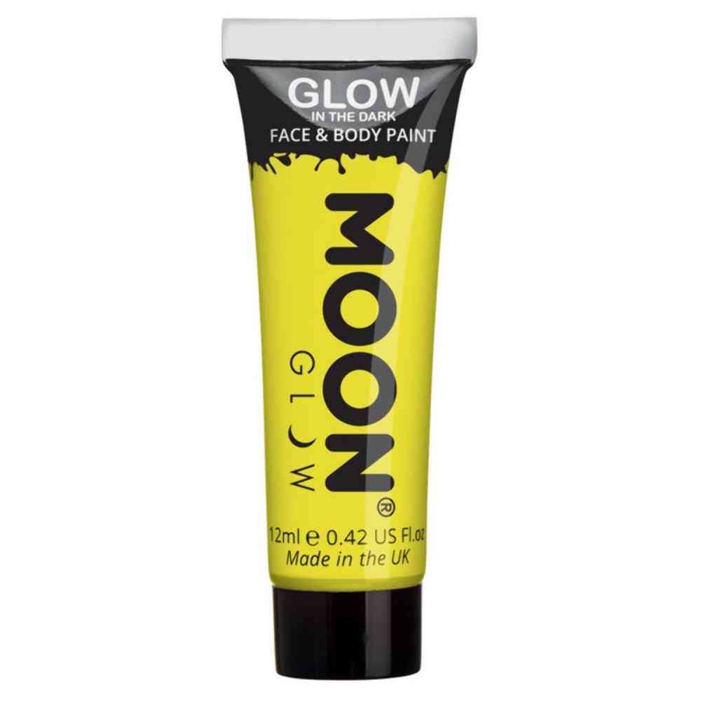 Moon Glow In The Dark Face Paint 12ml Single Costume Make Up Moon Glow In The Dark Face Paint 12ml Single Costume Make Up