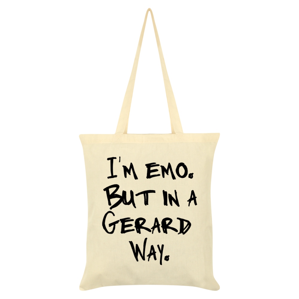 Grindstore Grindstore Tote Bag I M Emo But In A Gerard Way Cream Cream