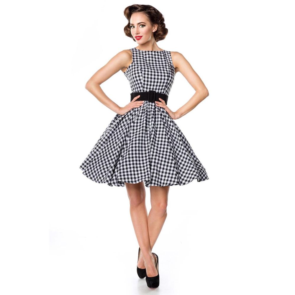 Regelen Aanzetten kijk in Belsira Belsira Swing jurk Check Zwart/Wit | Attitude Holland