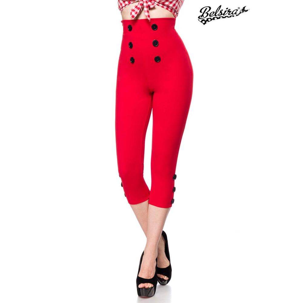Capri-broek broeken in de kleur rood voor dames | KLEDING.nl