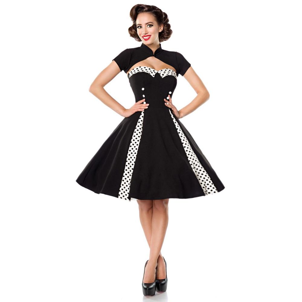 Belsira Belsira Swing jurk Vintage Zwart/Wit | Holland