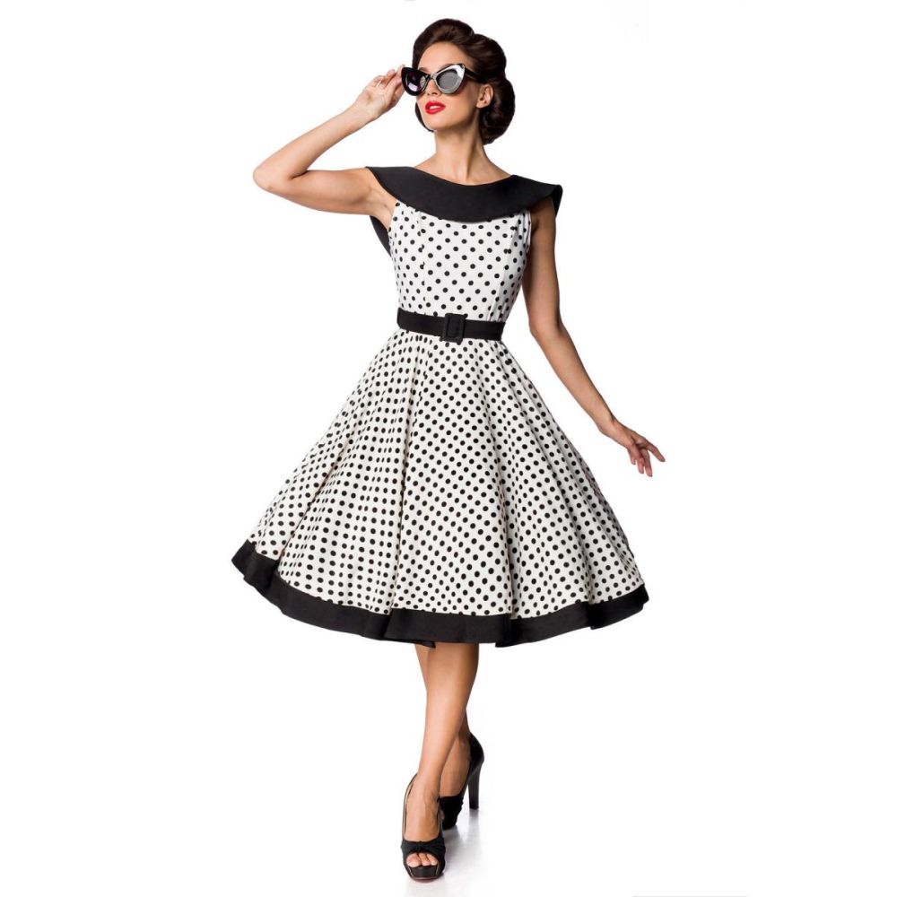 ontwikkeling Ongemak vervangen Belsira Belsira Swing jurk Vintage Wit/Zwart | Attitude Holland