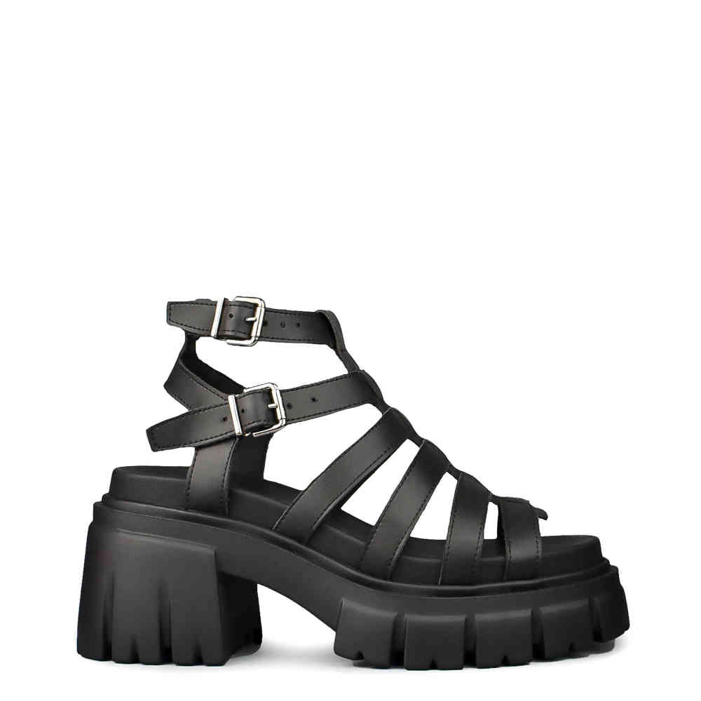 Altercore Altercore - Cleo Plateau Sandaal - Zwart | Attitude Holland