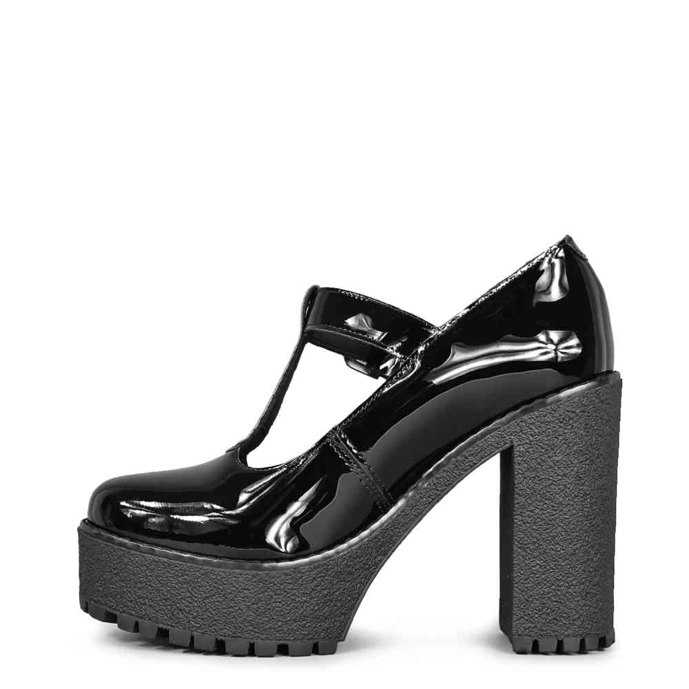 Altercore Altercore - Lizzy Patent Vegan Plateau hakken - Zwart | Attit