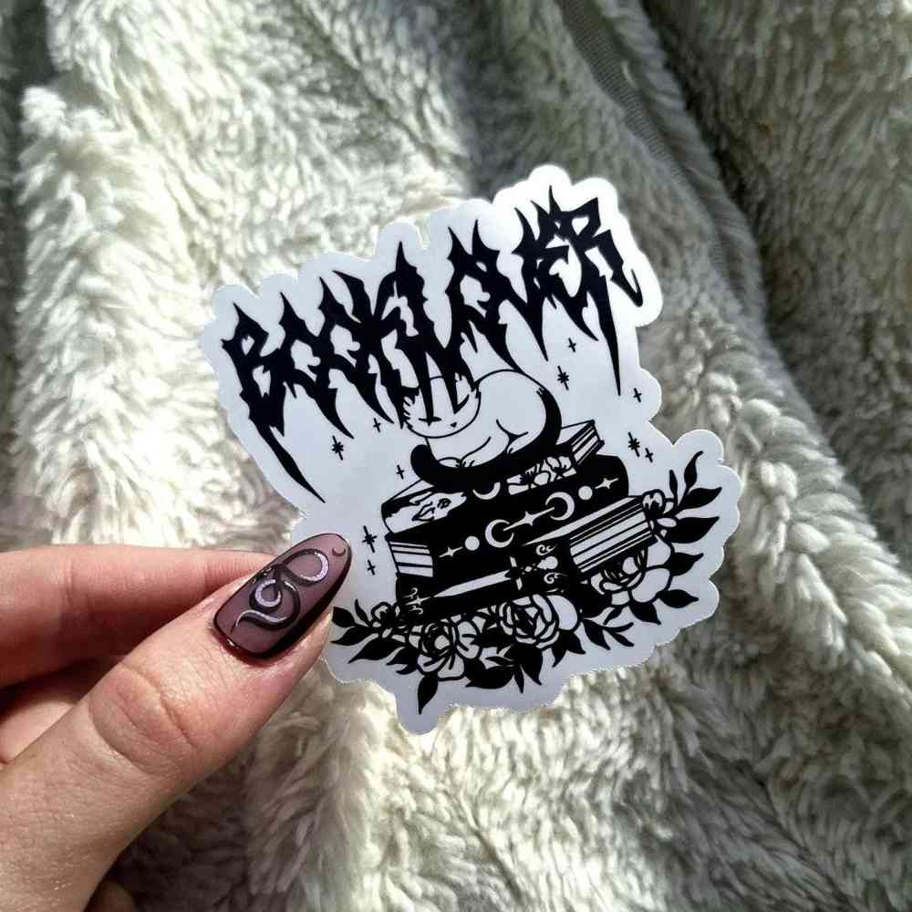 Booklover Sticker - Wit/Zilverkleurig